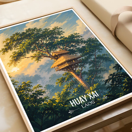 Huay Xai - Laos - Travel Art Wall Decor Poster Print - Art Print - Travel Art Poster