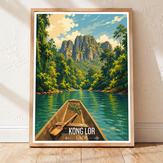 Kong Lor - Laos - Travel Art Wall Decor Poster Print - Art Print - Travel Art Poster