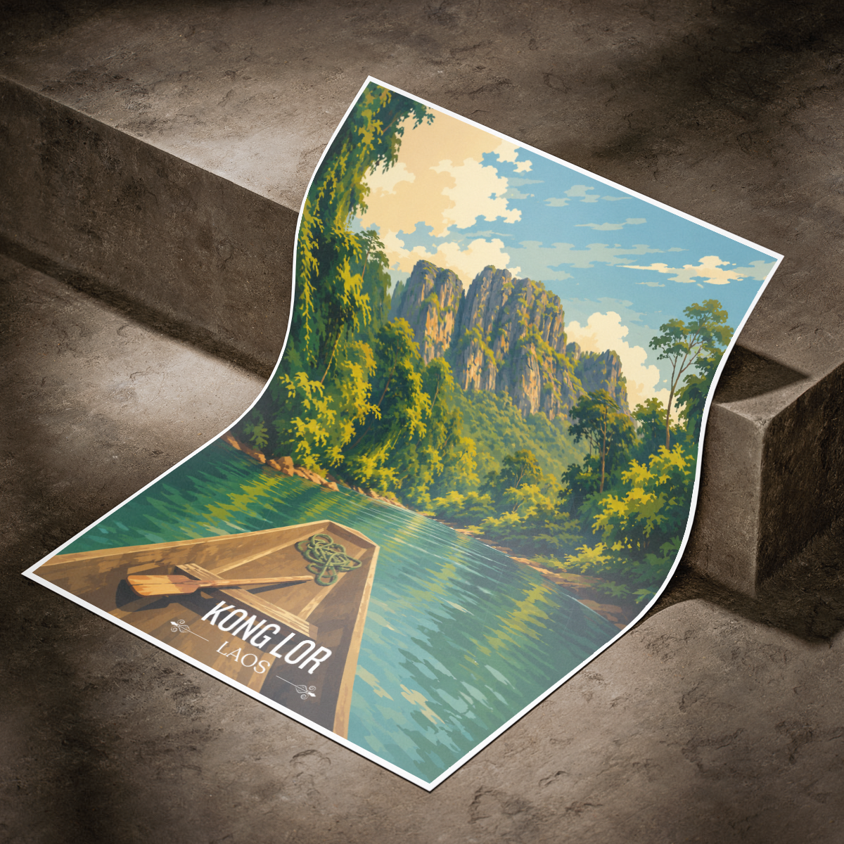 Kong Lor - Laos - Travel Art Wall Decor Poster Print - Art Print - Travel Art Poster