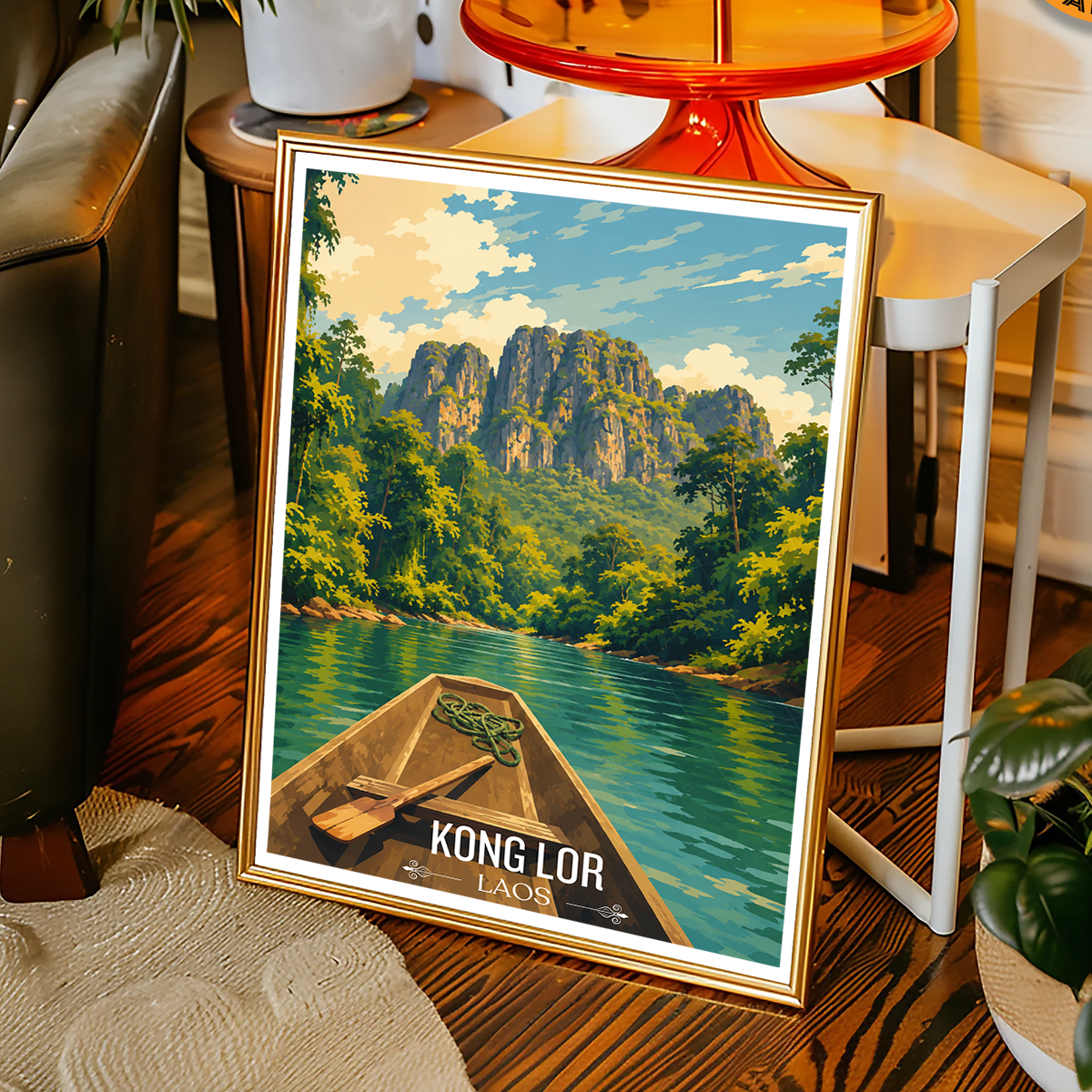Kong Lor - Laos - Travel Art Wall Decor Poster Print - Art Print - Travel Art Poster