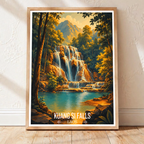 Kuang Si Falls - Laos - Travel Art Wall Decor Poster Print - Art Print - Travel Art Poster