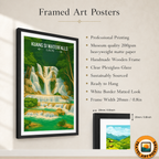 Kuang Si Waterfalls - Laos - Travel Art Wall Decor Poster Print - Art Print - Travel Art Poster