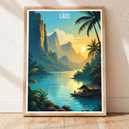 Laos - Travel Art Wall Decor Poster Print - Art Print - Travel Art Poster