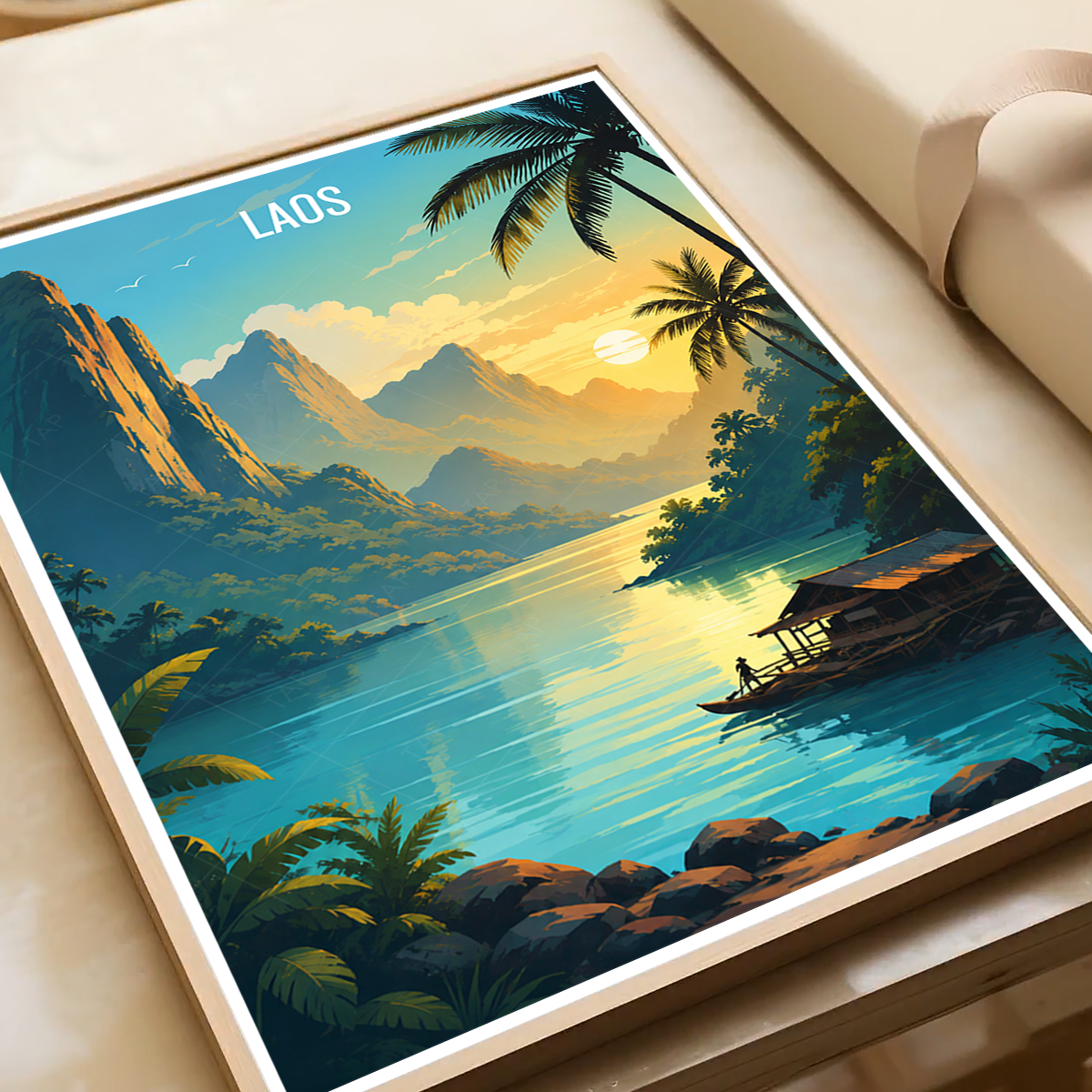 Laos - Travel Art Wall Decor Poster Print - Art Print - Travel Art Poster
