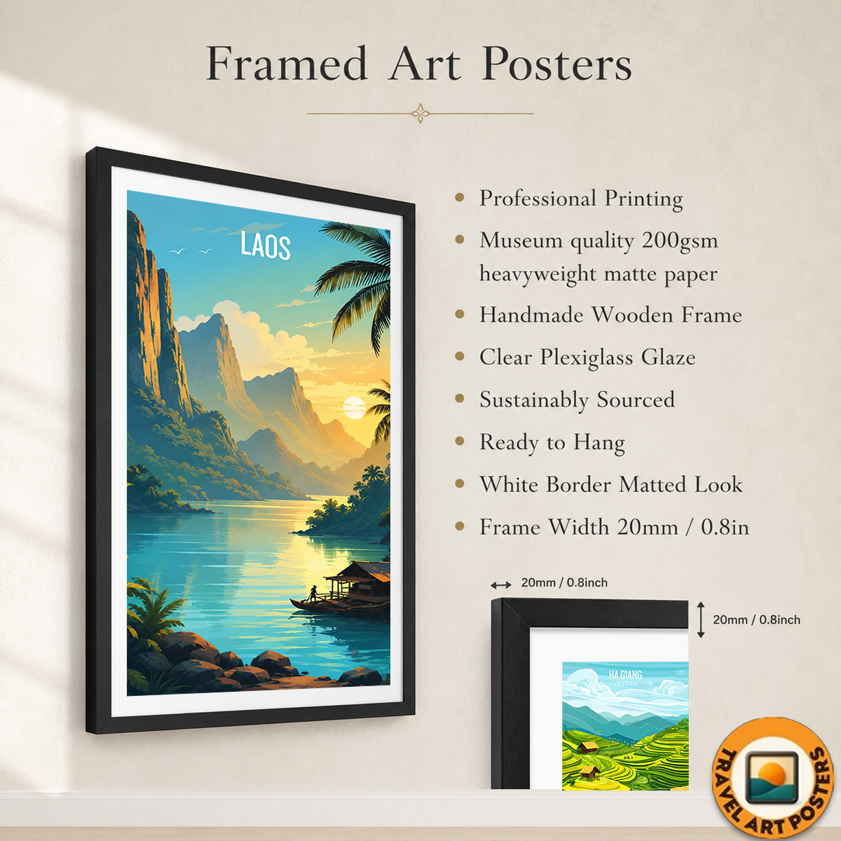 Laos - Travel Art Wall Decor Poster Print - Art Print - Travel Art Poster