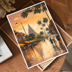 Laos - Land of Elephants - Travel Art Wall Decor Poster Print - Art Print - Travel Art Poster