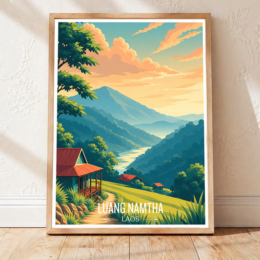 Luang Namtha - Laos - Travel Art Wall Decor Poster Print - Art Print - Travel Art Poster