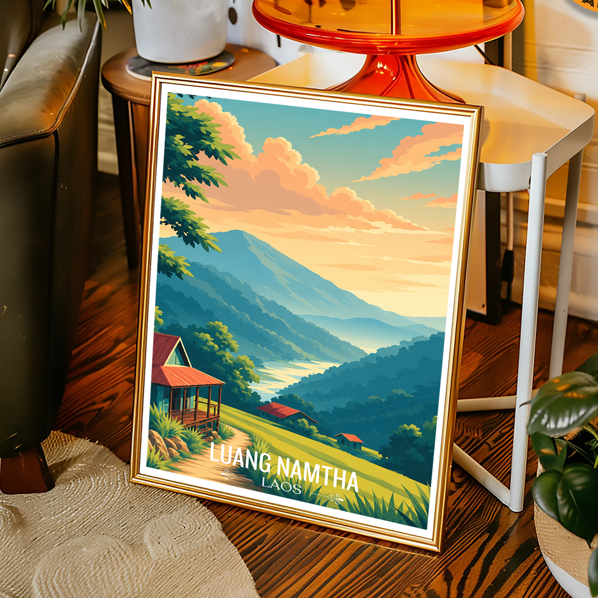 Luang Namtha - Laos - Travel Art Wall Decor Poster Print - Art Print - Travel Art Poster