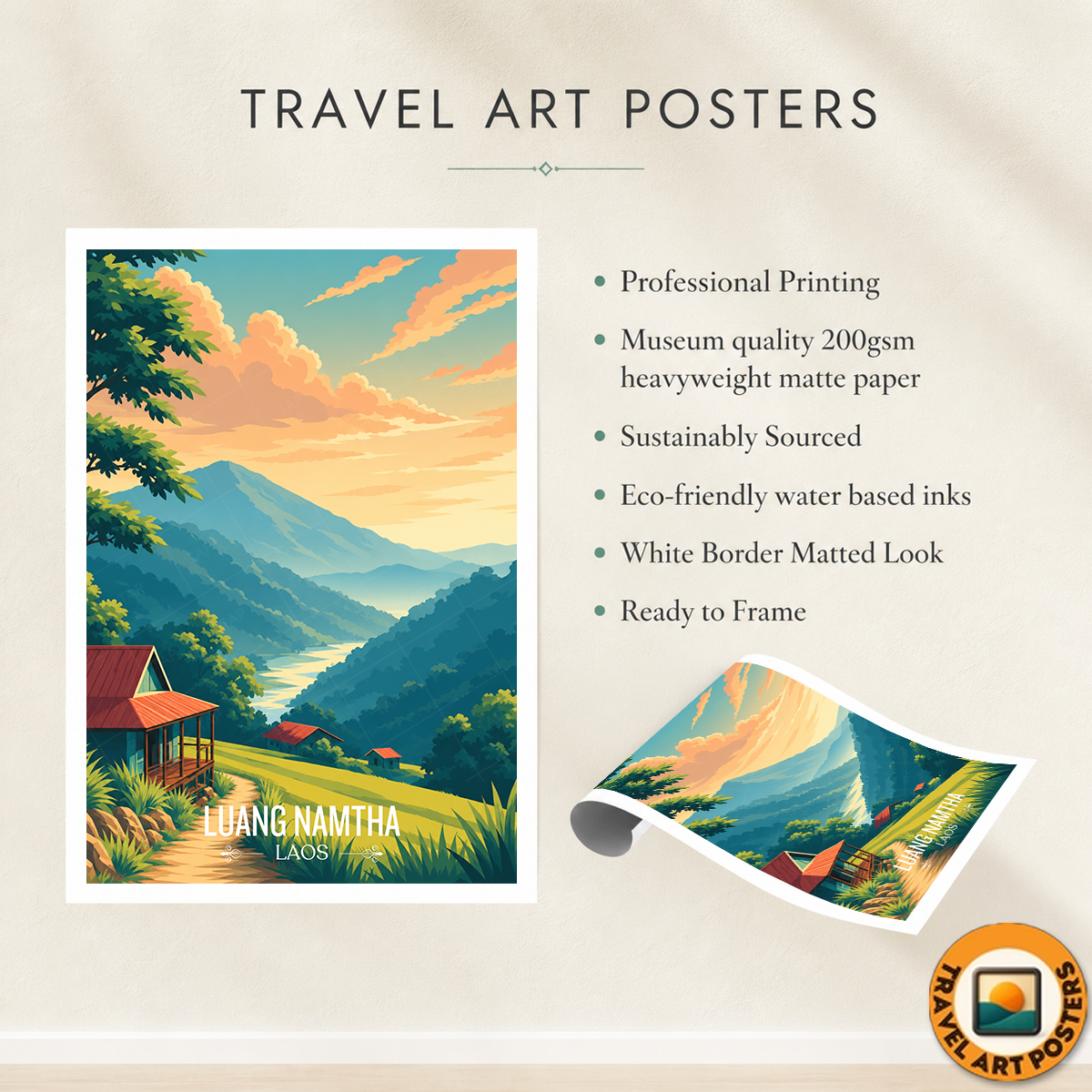 Luang Namtha - Laos - Travel Art Wall Decor Poster Print - Art Print - Travel Art Poster