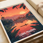 Luang Prabang - Laos - Travel Art Wall Decor Poster Print - Art Print - Travel Art Poster
