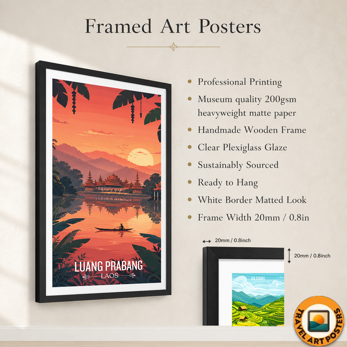 Luang Prabang - Laos - Travel Art Wall Decor Poster Print - Art Print - Travel Art Poster