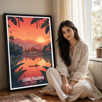 Luang Prabang - Laos - Travel Art Wall Decor Poster Print - Art Print - Travel Art Poster