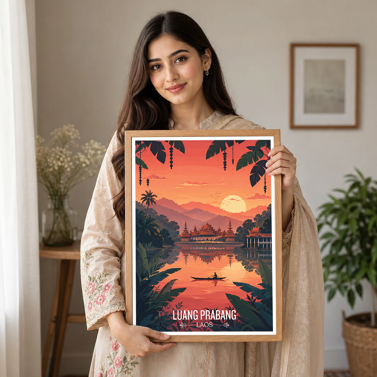 Luang Prabang - Laos - Travel Art Wall Decor Poster Print - Art Print - Travel Art Poster