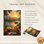 Luang Prabang City - Laos - Travel Art Wall Decor Poster Print - Art Print - Travel Art Poster