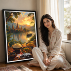 Luang Prabang City - Laos - Travel Art Wall Decor Poster Print - Art Print - Travel Art Poster