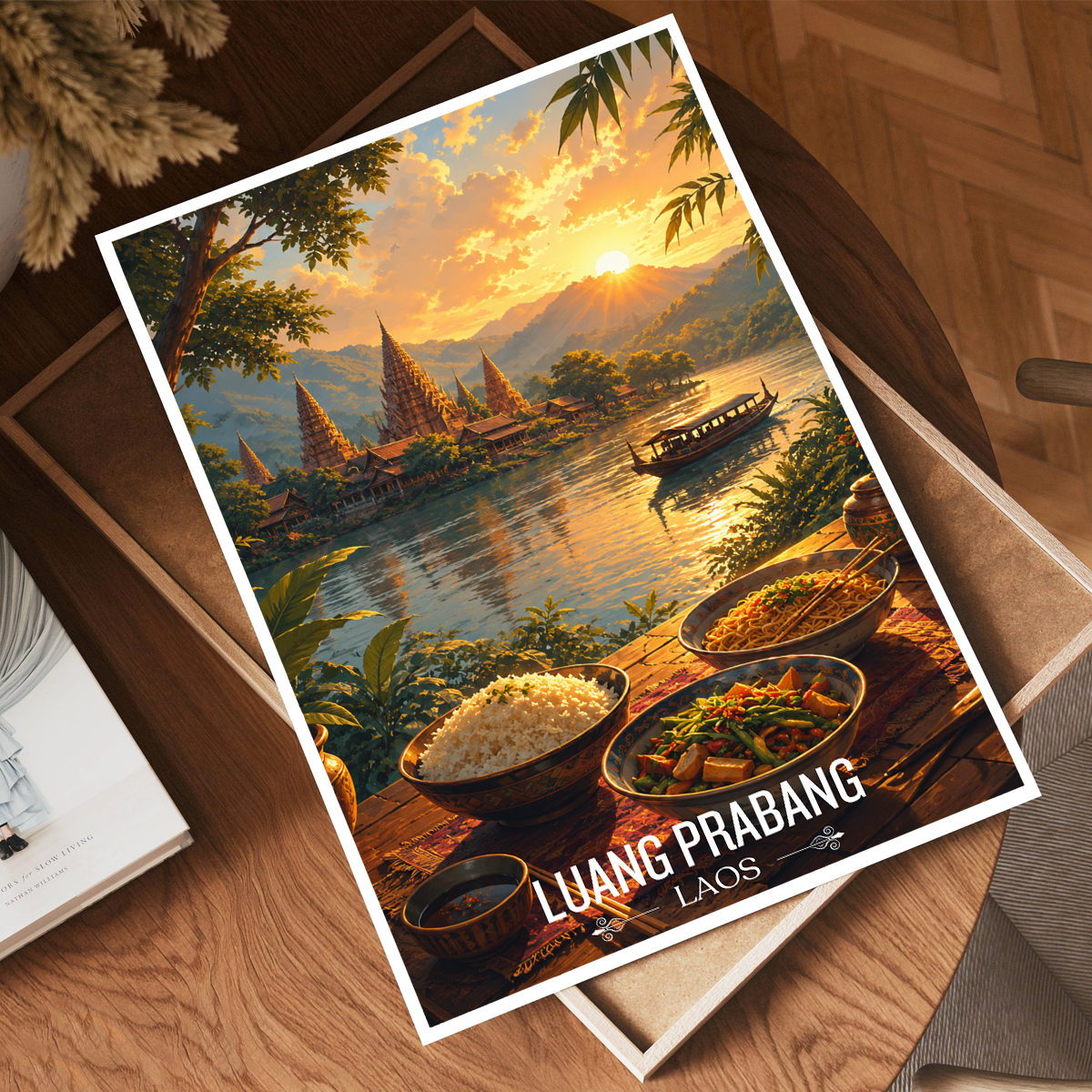 Luang Prabang City - Laos - Travel Art Wall Decor Poster Print - Art Print - Travel Art Poster