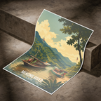 Mekong River - Laos - Travel Art Wall Decor Poster Print - Art Print - Travel Art Poster