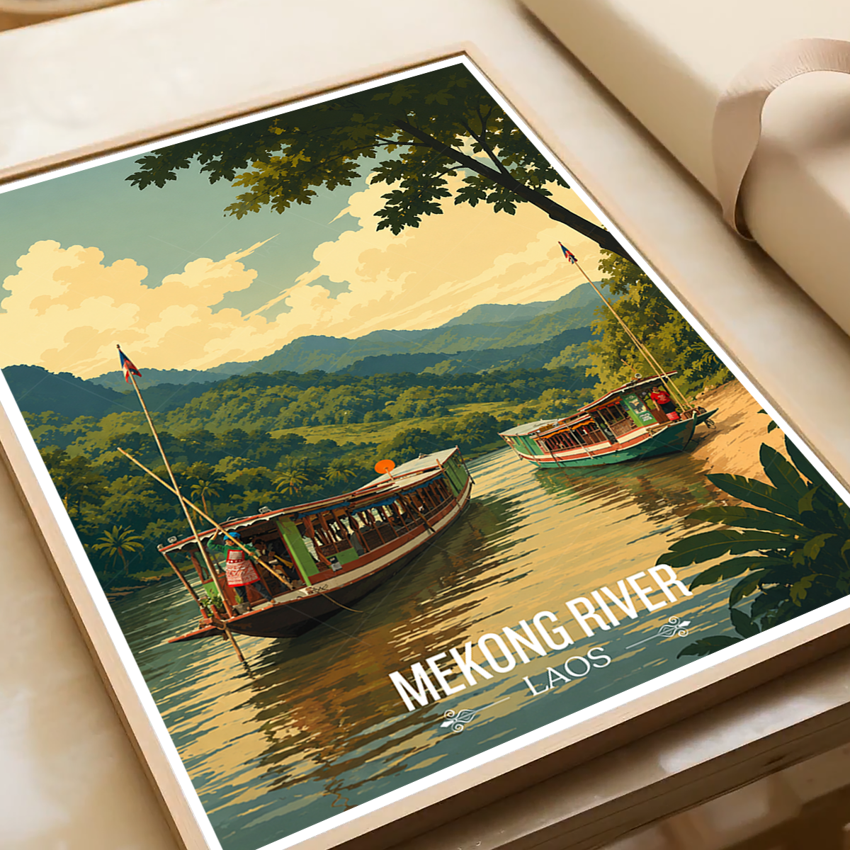Mekong River - Laos - Travel Art Wall Decor Poster Print - Art Print - Travel Art Poster
