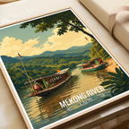 Mekong River - Laos - Travel Art Wall Decor Poster Print - Art Print - Travel Art Poster