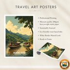 Mekong River - Laos - Travel Art Wall Decor Poster Print - Art Print - Travel Art Poster