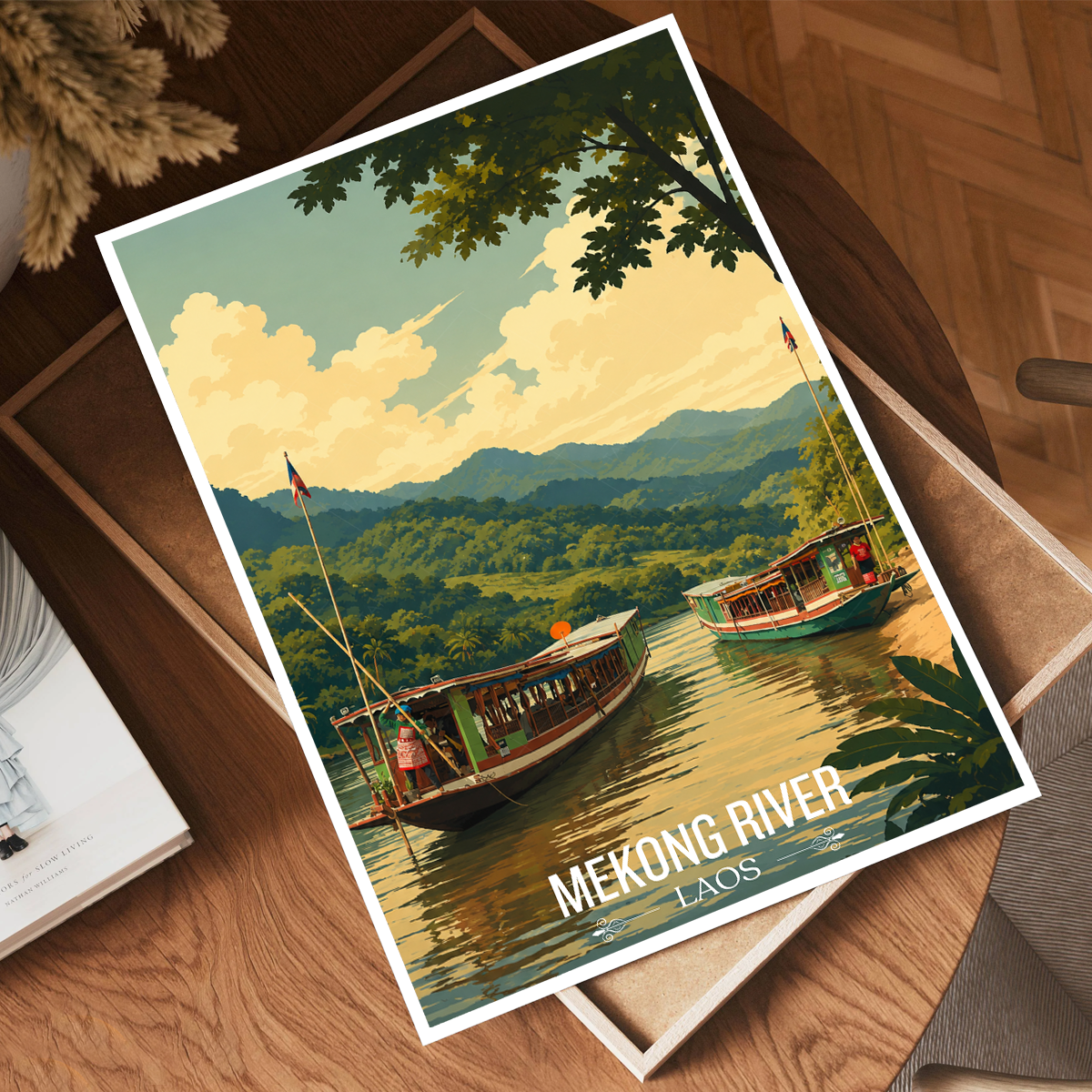 Mekong River - Laos - Travel Art Wall Decor Poster Print - Art Print - Travel Art Poster