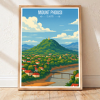 Mount Phousi - Laos - Travel Art Wall Decor Poster Print - Art Print - Travel Art Poster