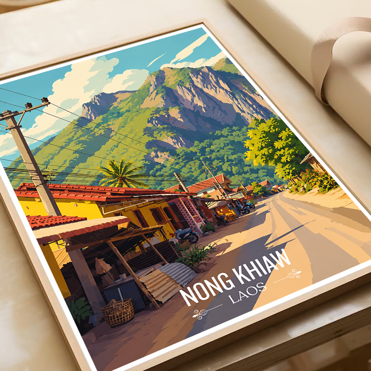 Nong Khiaw - Laos - Travel Art Wall Decor Poster Print - Art Print - Travel Art Poster