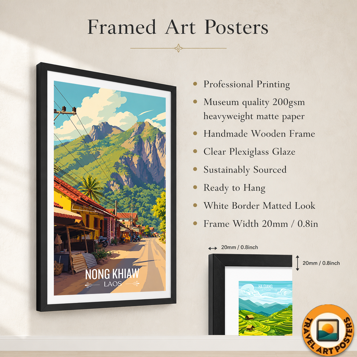 Nong Khiaw - Laos - Travel Art Wall Decor Poster Print - Art Print - Travel Art Poster