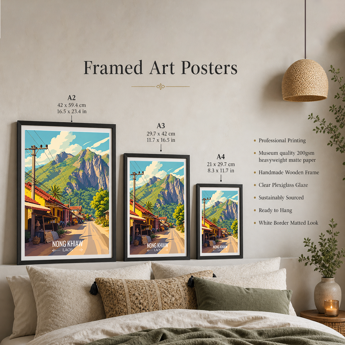 Nong Khiaw - Laos - Travel Art Wall Decor Poster Print - Art Print - Travel Art Poster