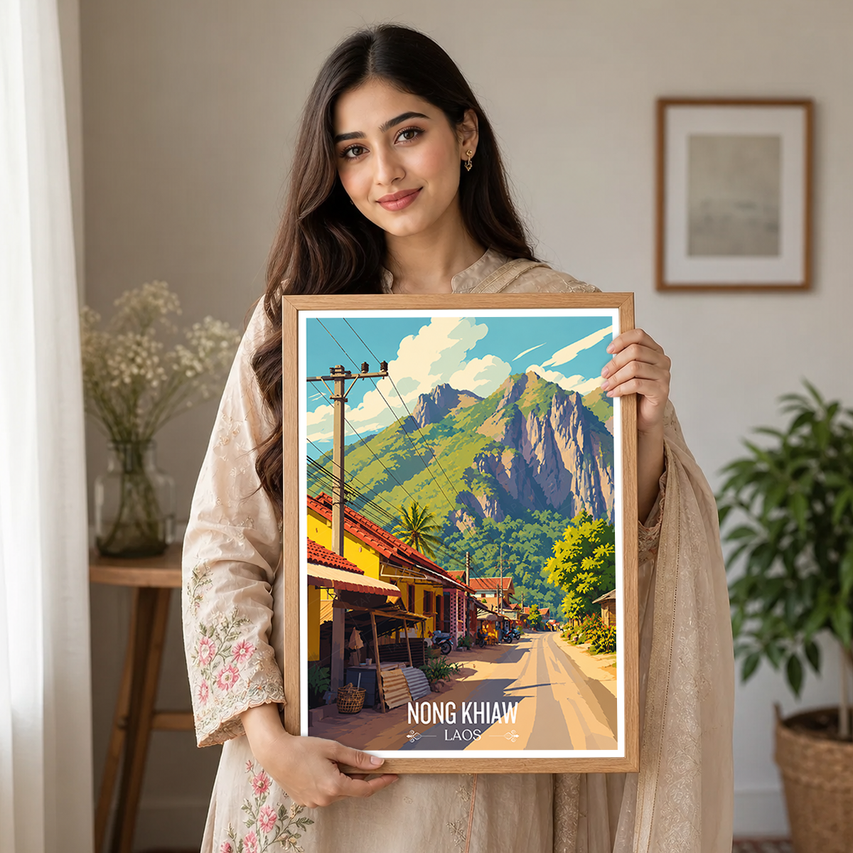 Nong Khiaw - Laos - Travel Art Wall Decor Poster Print - Art Print - Travel Art Poster