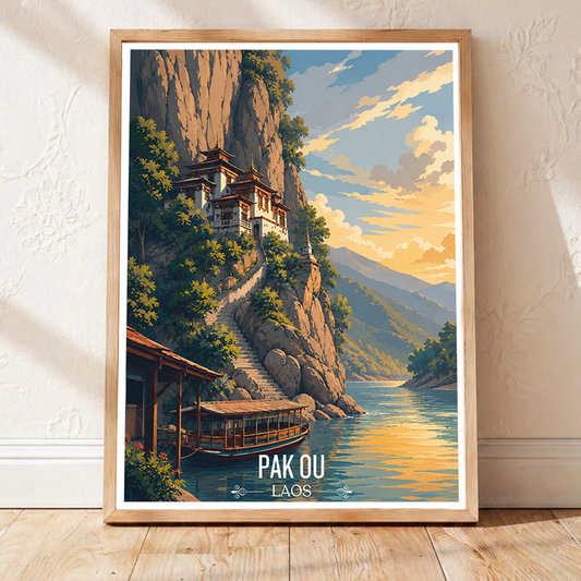 Pak Ou - Laos - Travel Art Wall Decor Poster Print - Art Print - Travel Art Poster