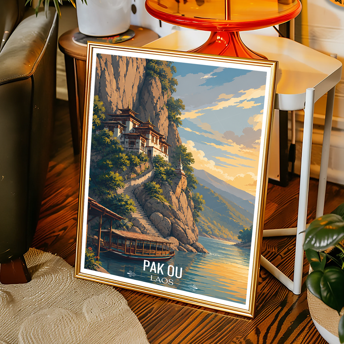Pak Ou - Laos - Travel Art Wall Decor Poster Print - Art Print - Travel Art Poster