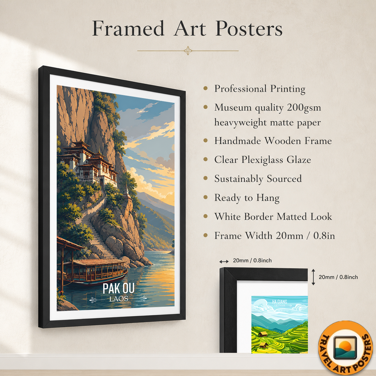Pak Ou - Laos - Travel Art Wall Decor Poster Print - Art Print - Travel Art Poster