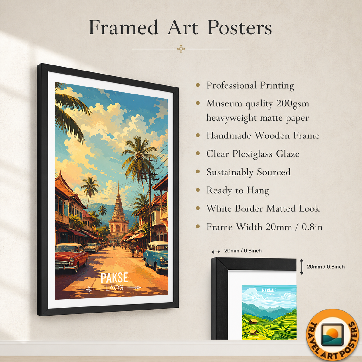 Pakse - Laos - Travel Art Wall Decor Poster Print - Art Print - Travel Art Poster