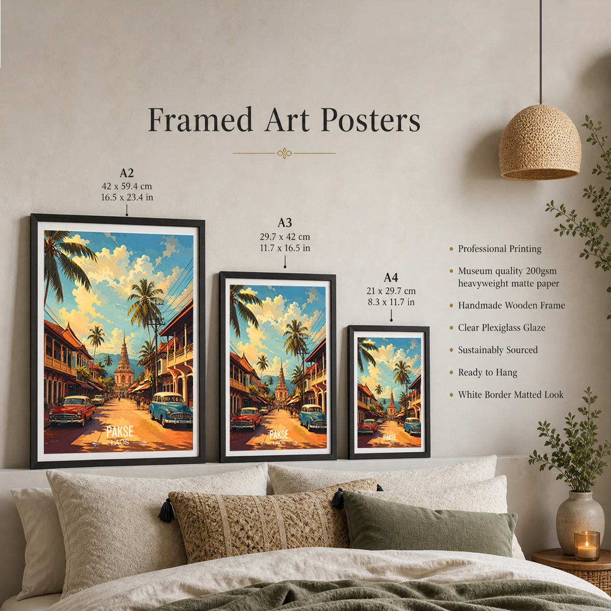 Pakse - Laos - Travel Art Wall Decor Poster Print - Art Print - Travel Art Poster