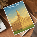 Pha That Luang - Laos - Travel Art Wall Decor Poster Print - Art Print - Travel Art Poster