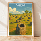 Plain of Jars - Laos - Travel Art Wall Decor Poster Print - Art Print - Travel Art Poster