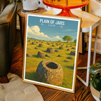 Plain of Jars - Laos - Travel Art Wall Decor Poster Print - Art Print - Travel Art Poster