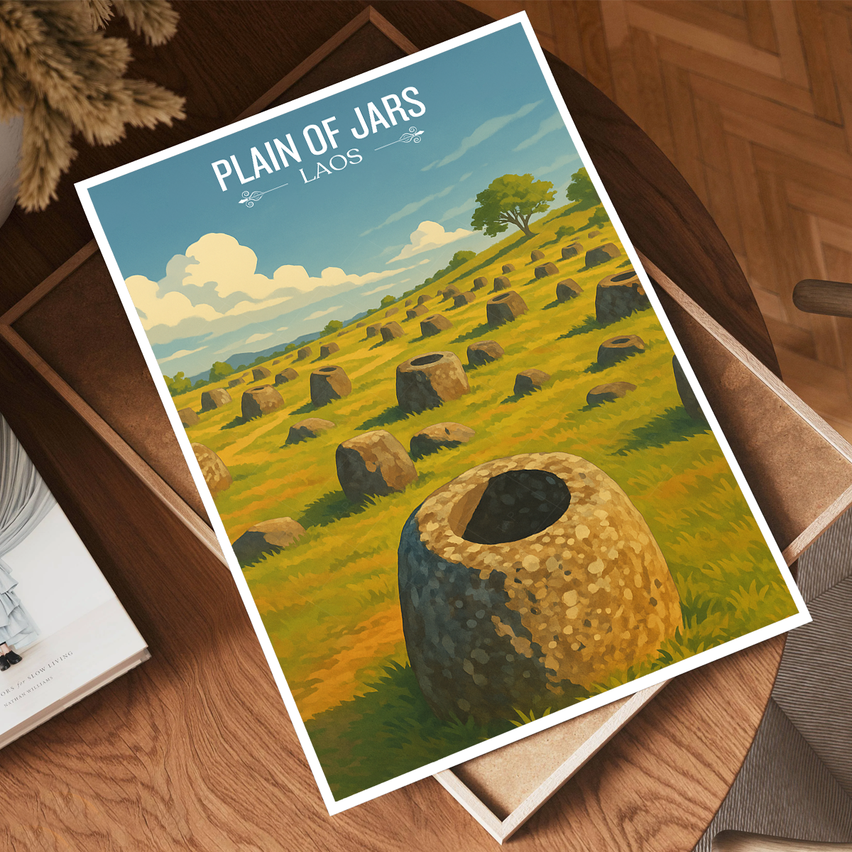 Plain of Jars - Laos - Travel Art Wall Decor Poster Print - Art Print - Travel Art Poster