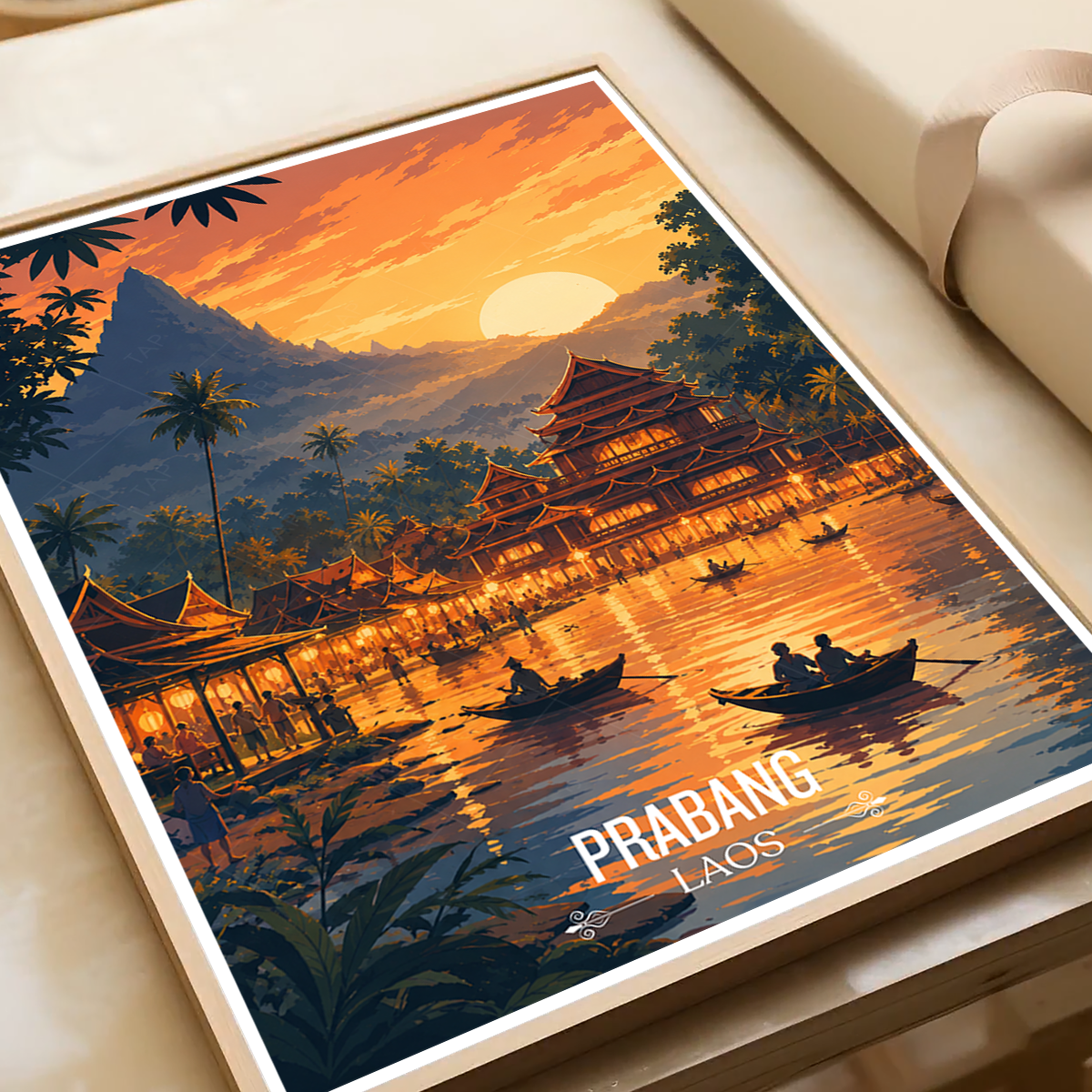 Prabang - Laos - Travel Art Wall Decor Poster Print - Art Print - Travel Art Poster