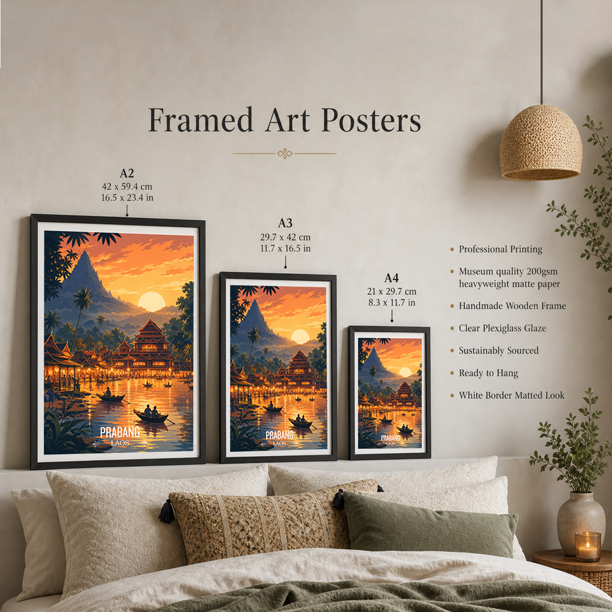 Prabang - Laos - Travel Art Wall Decor Poster Print - Art Print - Travel Art Poster