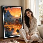 Prabang - Laos - Travel Art Wall Decor Poster Print - Art Print - Travel Art Poster