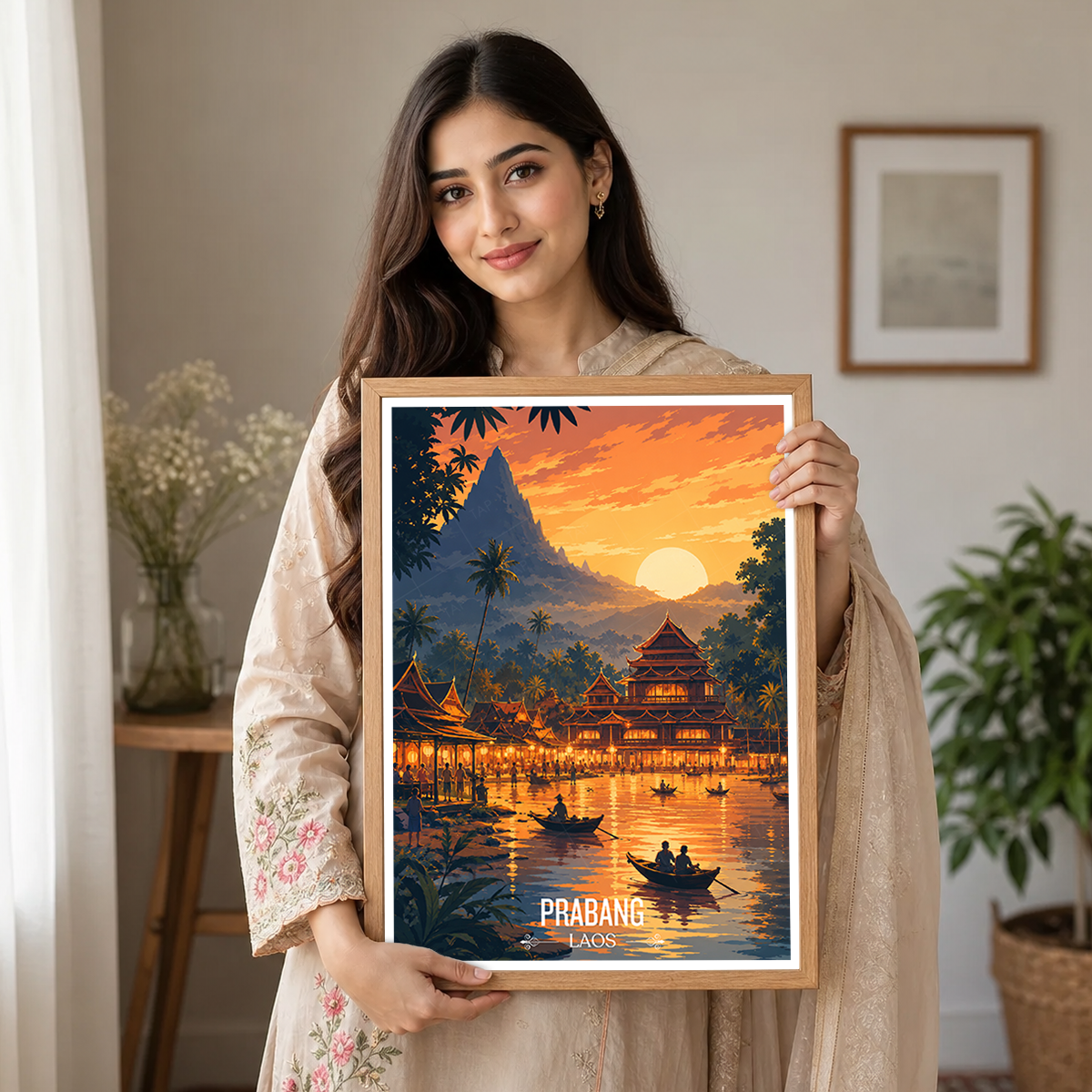 Prabang - Laos - Travel Art Wall Decor Poster Print - Art Print - Travel Art Poster