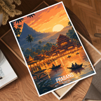 Prabang - Laos - Travel Art Wall Decor Poster Print - Art Print - Travel Art Poster