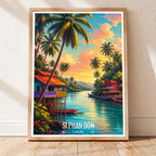 Si Phan Don - Laos - Travel Art Wall Decor Poster Print - Art Print - Travel Art Poster