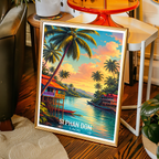 Si Phan Don - Laos - Travel Art Wall Decor Poster Print - Art Print - Travel Art Poster