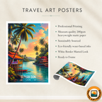 Si Phan Don - Laos - Travel Art Wall Decor Poster Print - Art Print - Travel Art Poster