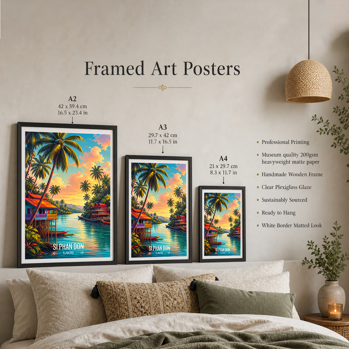 Si Phan Don - Laos - Travel Art Wall Decor Poster Print - Art Print - Travel Art Poster