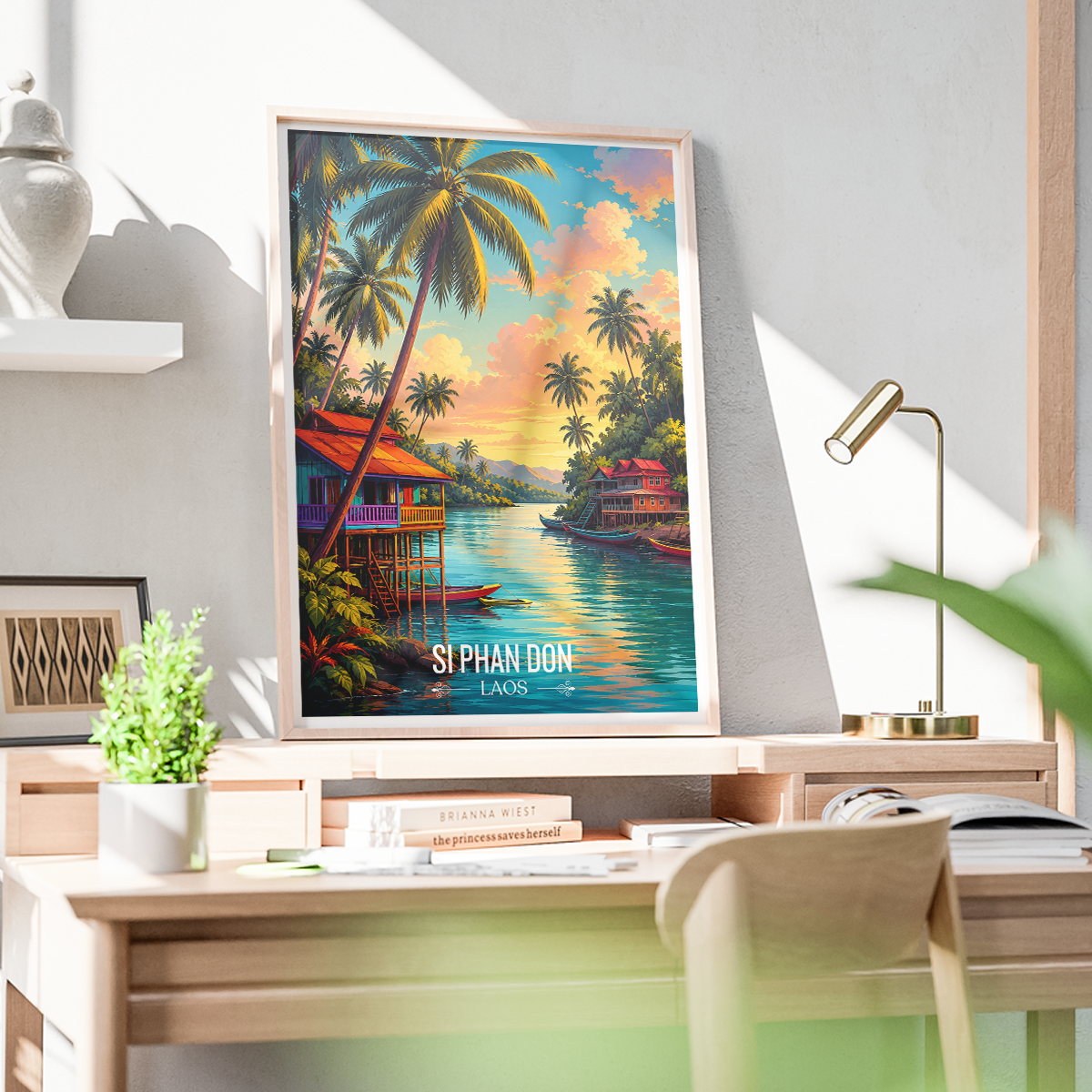 Si Phan Don - Laos - Travel Art Wall Decor Poster Print - Art Print - Travel Art Poster