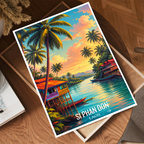 Si Phan Don - Laos - Travel Art Wall Decor Poster Print - Art Print - Travel Art Poster